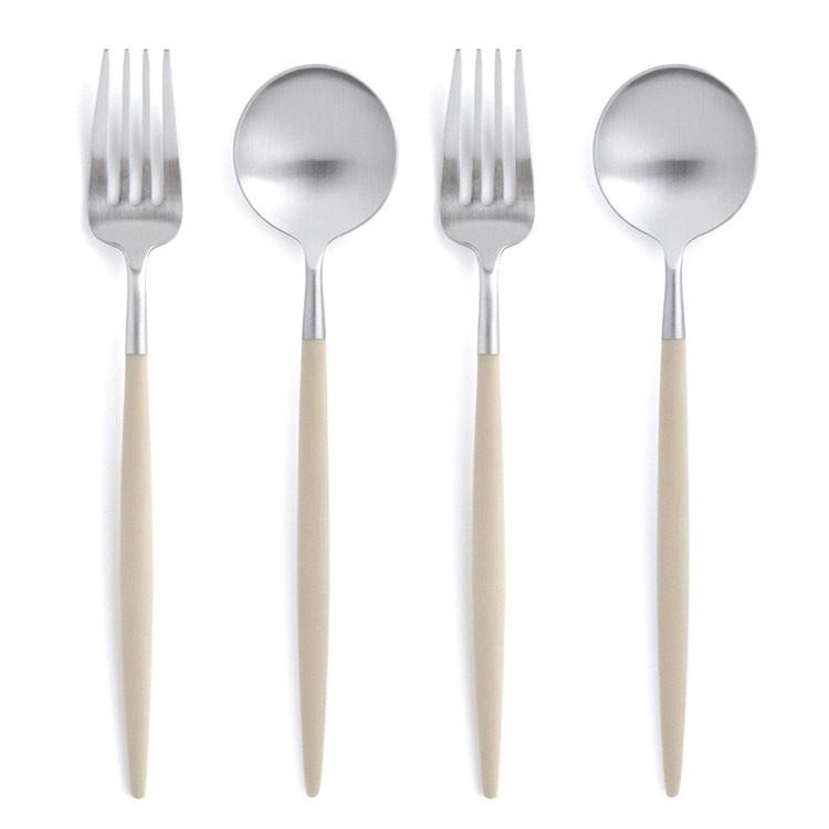 クチポール　カトラリー　シルバー×アイボリー　５種類×２セット　10本 クチポール カトラリー シルバー×アイボリー 5種類×2セット 10