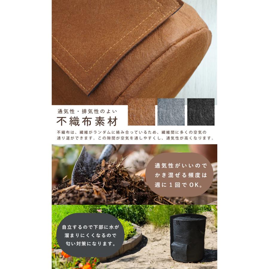 SALE 1980円→1380円 コンポスト 容器 家庭用 生ごみ処理機 38L 説明書付き 堆肥 おしゃれな コンポストバッグ 不織布 コンポスト容器 | ブランド登録なし | 06