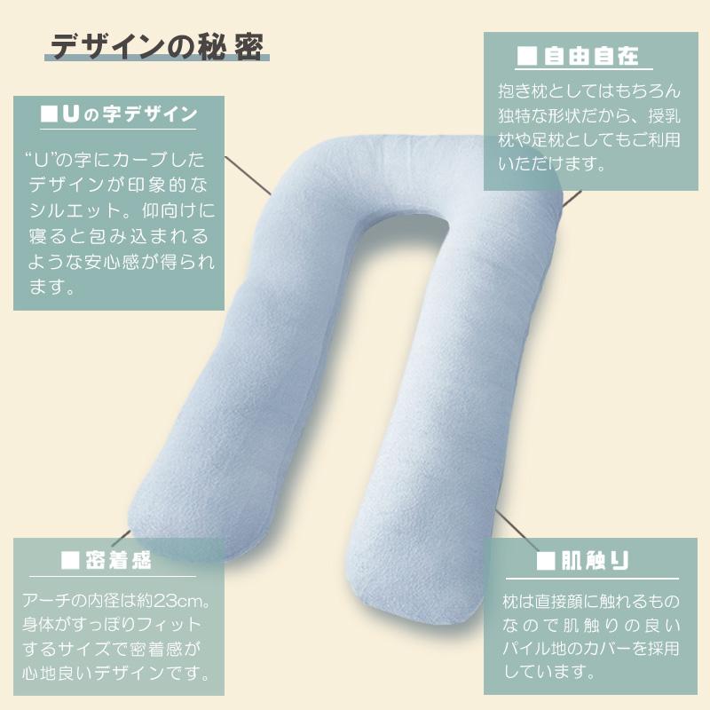 抱き枕 U字 ふわふわ 綿100％ U型 枕 まくら 妊婦 マタニティ ボディ