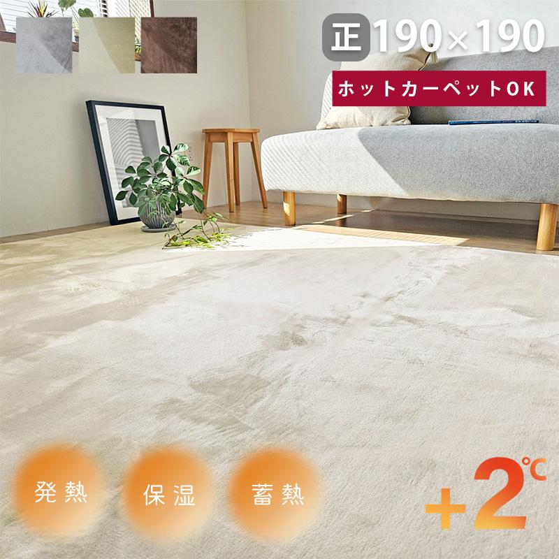 SALE あったか 発熱 蓄熱 保湿 ラグ カーペット 190×190 正方形 SALE あったか 発熱 蓄熱 保湿 ラグ カーペット 190×190 正方形