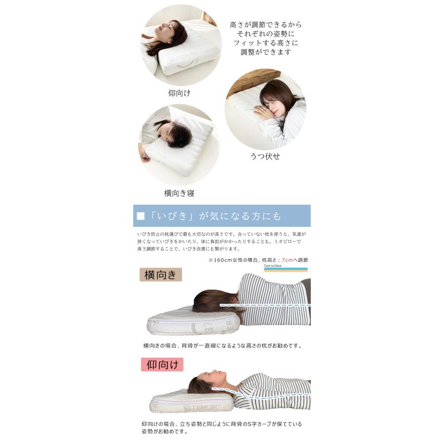 枕 高さ調節 イタリア製 MIO PILLOW テンセル oeko tex エコテックス