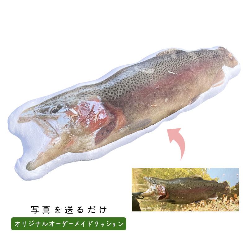 型染「クッション（中入り）魚紋柄」１ツ【 送料確認用出品 】 魚拓 クッション 釣り 記念 釣り好き プレゼント 雑貨 父の日 オーダー