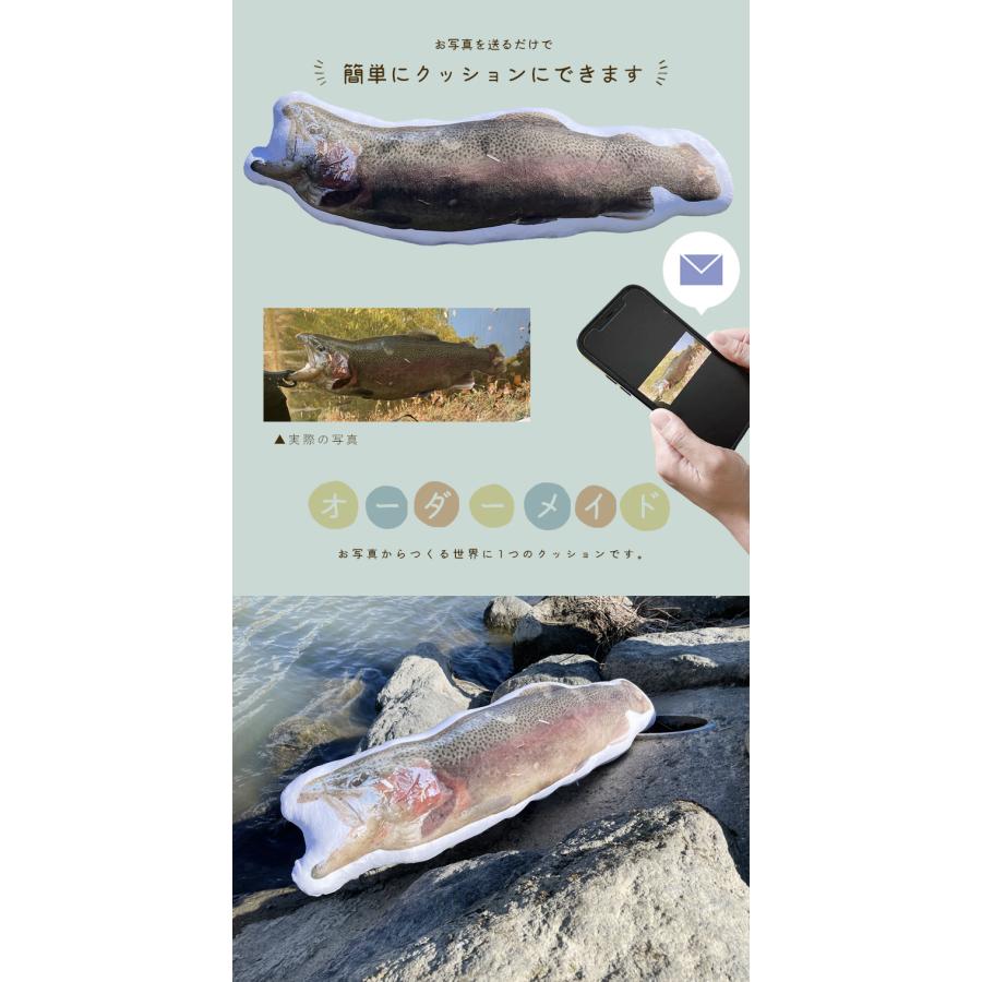 型染「クッション（中入り）魚紋柄」１ツ【 送料確認用出品 】 魚拓 クッション 釣り 記念 釣り好き プレゼント 雑貨 父の日 オーダー