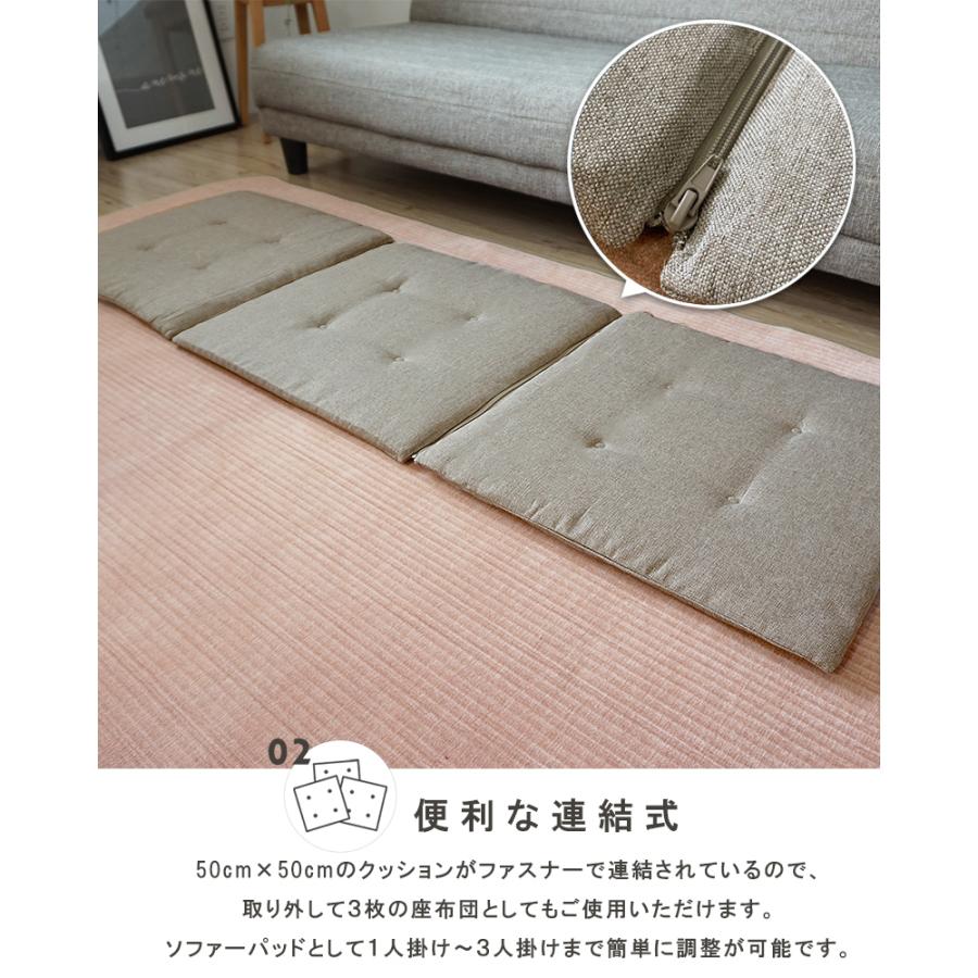 ソファーパッド シートクッション 3人掛け 3連結 ソファパッド 2人掛け