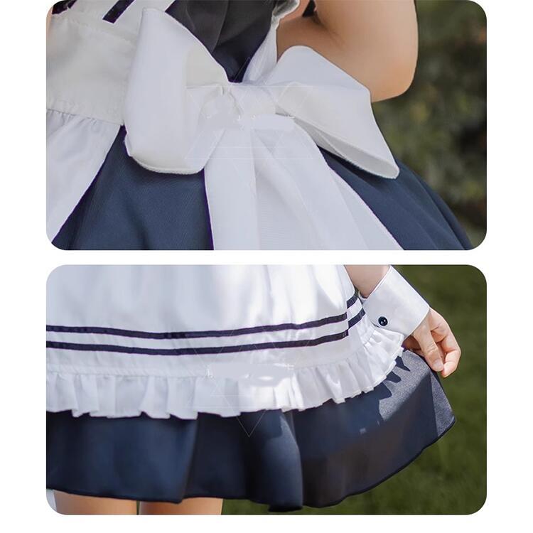 メイド服 子供 ワンピース 5点セット 3色 女の子 コスチューム キッズ半袖 ワンピ メイド コスプレ 定番 可愛い パーティー 学園祭 かわいい 萌え イベント｜lifeutility｜06