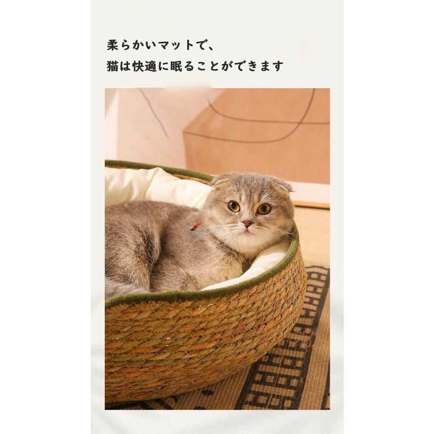 ペットベッド 猫ベッド 爪とぎ ひんやり 冷感 夏 犬 猫 ベッド クッション マット 洗える 2way 円形 かわいい 丸型 フレーム ちぐら｜lifeutility｜04