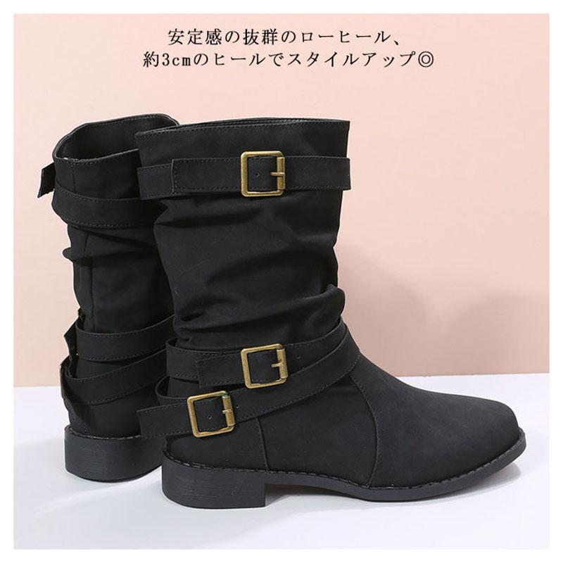エンジニアブーツ ショートブーツ ミドルブーツ ベルト付き レディース 