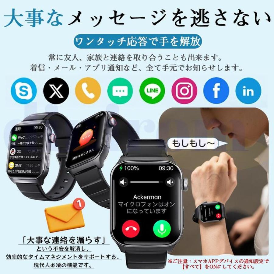 2026最新 スマートウォッチ 医療レベル健康-評価「血液成分 体組成分析」通話機能 ECG心電図 血中脂質 尿酸 血圧 心拍数 血中酸素 体温 日本製センサー ギフトの画像