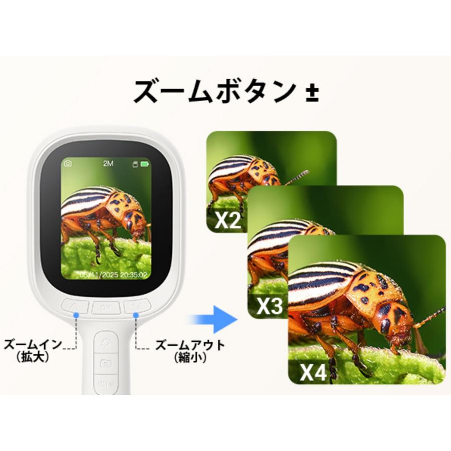 子供向け 顕微鏡 2.8ンチ スクリーン 4x ズーム ミニハンドヘルド カメラ 子供用 教育玩具 科学実験 拡大鏡 生物観察 ミニ顕微鏡 携帯型 デジタル顕微鏡 ハンド_6