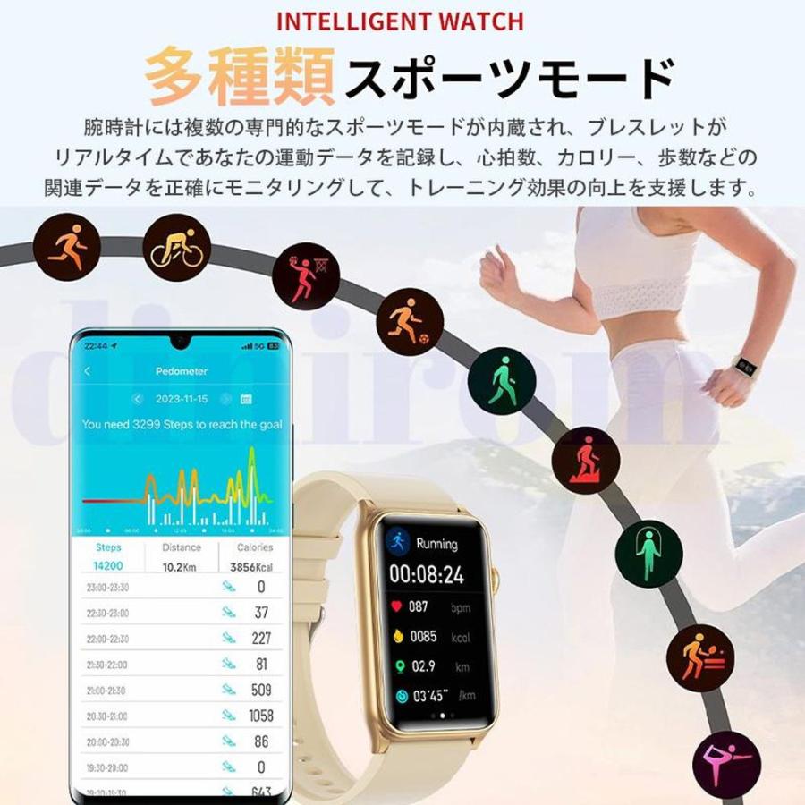 スマートウォッチ「糖値 体組成 血液成分分析」ECG心電図 血中脂質 尿酸値 bluetooth5.3通話 血圧 体温 心拍数 血中酸素 音楽制御 睡眠監視 歩数計 2026新登場の画像