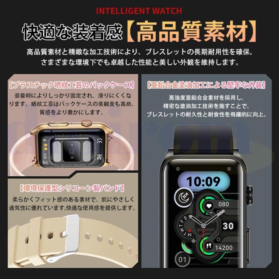 スマートウォッチ「糖値 体組成 血液成分分析」ECG心電図 血中脂質 尿酸値 bluetooth5.3通話 血圧 体温 心拍数 血中酸素 音楽制御 睡眠監視 歩数計 2026新登場の画像