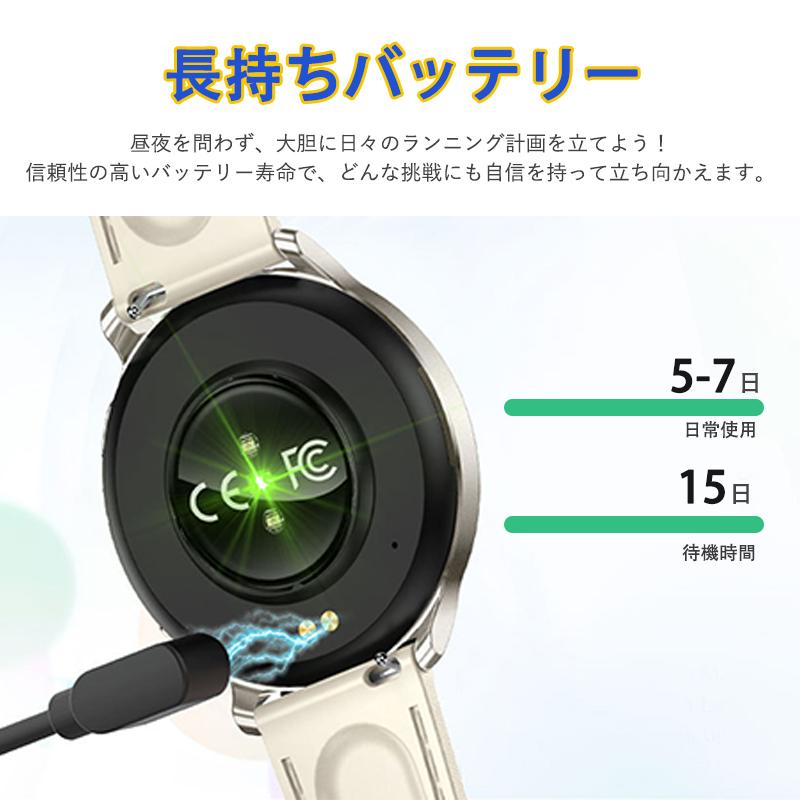 HT39 スマートウォッチ AMOLED 丸型 ブルートゥース通話 心拍計 睡眠計測 ペアウォッチ スポーツウォッチ 生活防水 メンズ レディース カップルの画像
