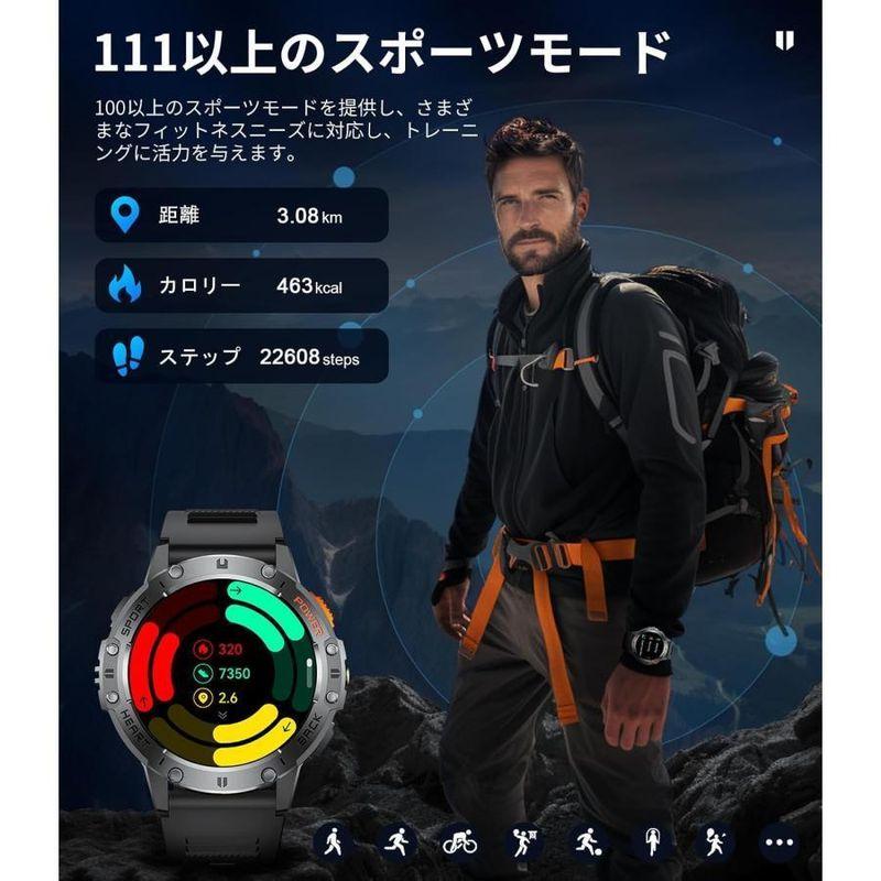 スマートウォッチ 1.43インチ大画面【2026年究極進化 懐中電灯 2種