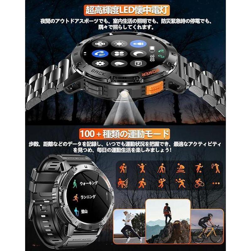スマートウォッチ 1.43インチ大画面【2026年究極進化 懐中電灯 2種