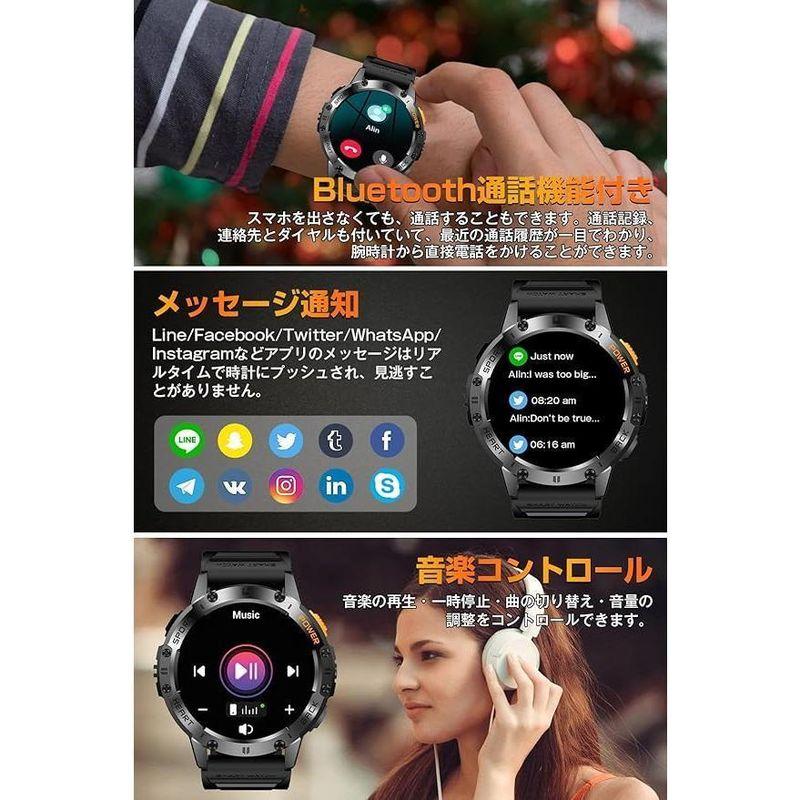 スマートウォッチ 1.43インチ大画面【2026年究極進化 懐中電灯 2種