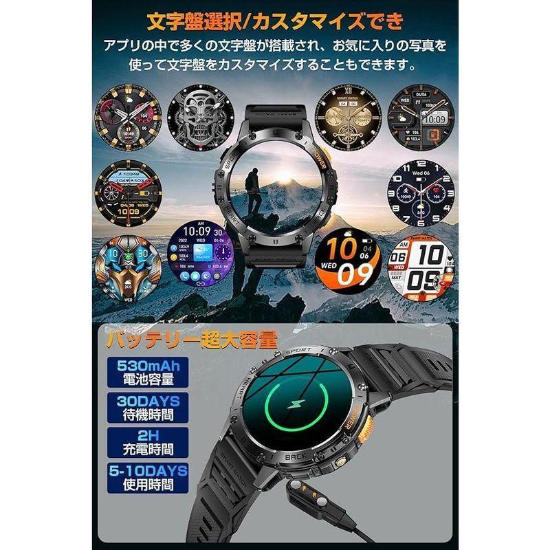 スマートウォッチ 1.43インチ大画面【2026年究極進化 懐中電灯 2種