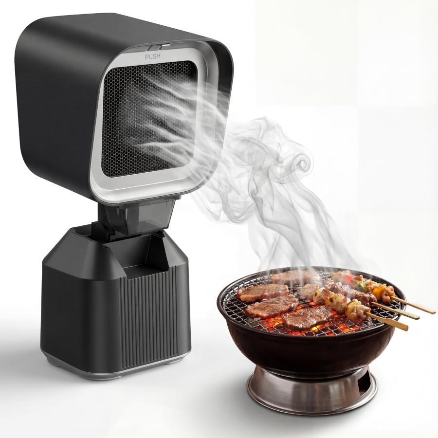 卓上レンジフード 卓上換気扇 卓上吸煙機 airfun 低騒音 2段階風量調整