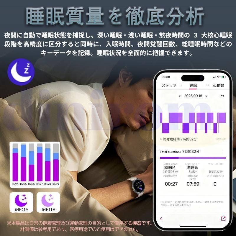 「五臓健康管理」スマートウォッチ 通話機能 ECG心電図 体温 血圧 血中酸素 心拍数 歩数計 気分 疲労度分析 血液成分 体組成分析 活動量計 睡眠 2025最新 感謝祭の画像