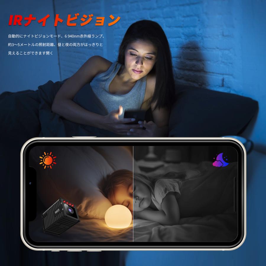 防犯カメラ 小型 1080P HD WiFi 屋内 赤外線暗視 動体検知 双方向通話