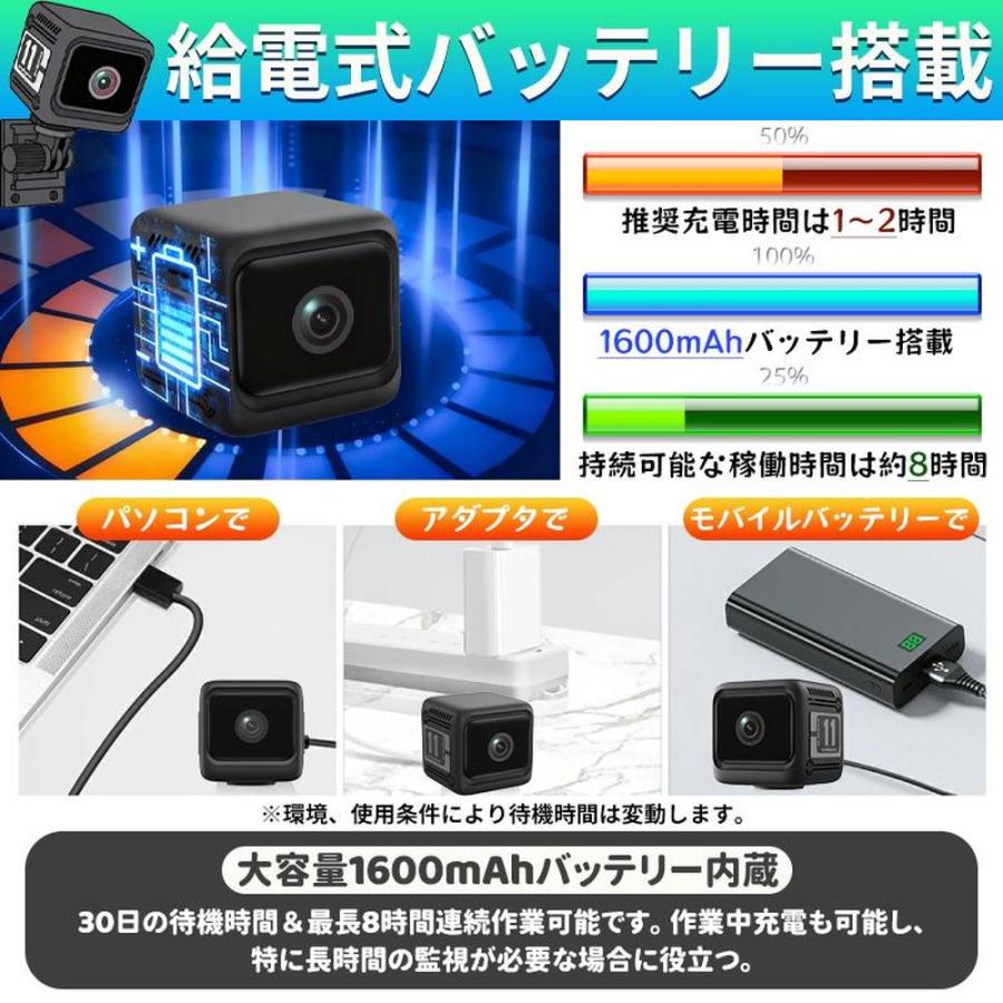 超小型 防犯カメラ ミニカメラ WiFi 室内 1080P スマホで見れる 長時間