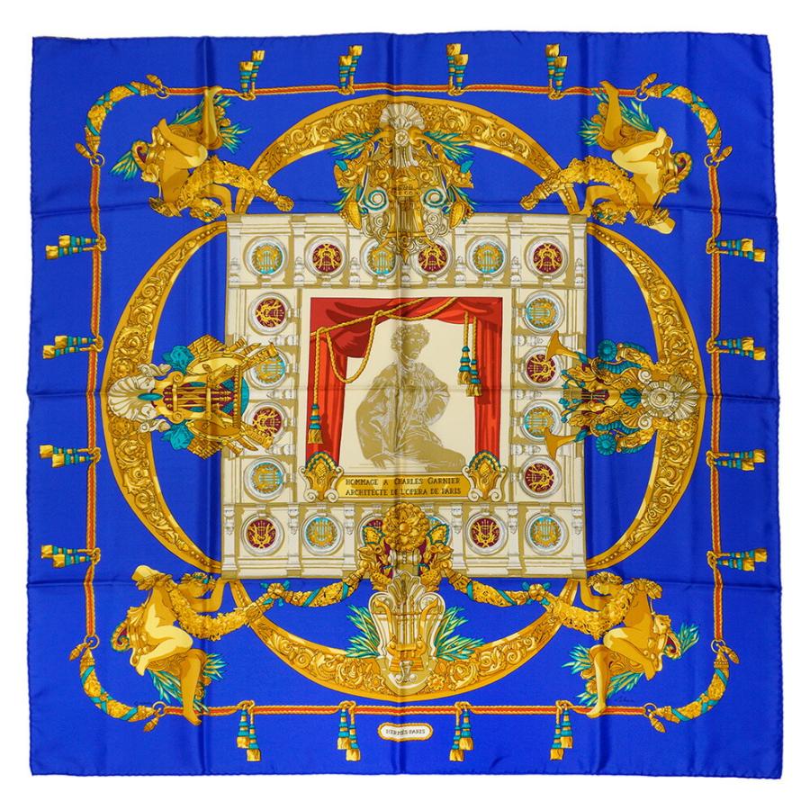中古】Hermes カレ90 HOMMAGE A CHARLES GARNIER シャルルガルニエへの 