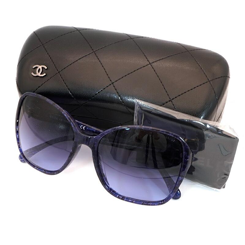 CHANEL シャネル CC ココマーク リボン サングラス ネイビー CHANEL シャネル CC ココマーク リボン サングラス ネイビー