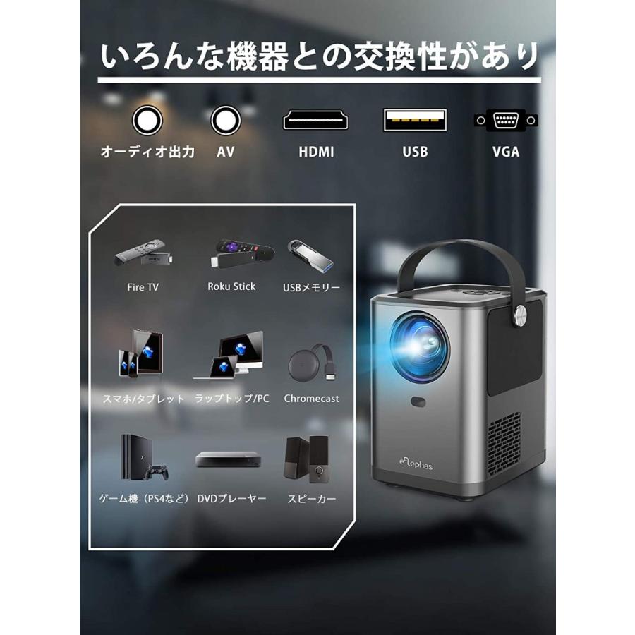 【アウトレット品】 ELEPHAS WiFi プロジェクター 4800lm 1920×1080最大解像度 スマホと直接接続 変換ケーブル不要 Bluetooth 【2388316615】(12828円)