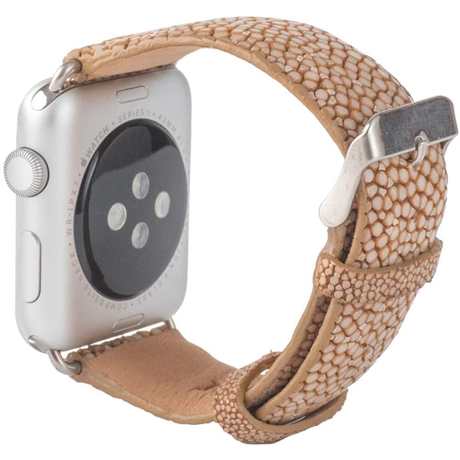 最も優遇 Revetta エイ革 ガルーシャ スティングレイ Apple Watch Series 6 5 4 3 2 1 バンド ベルト ベージュ 好評 Zoetalentsolutions Com