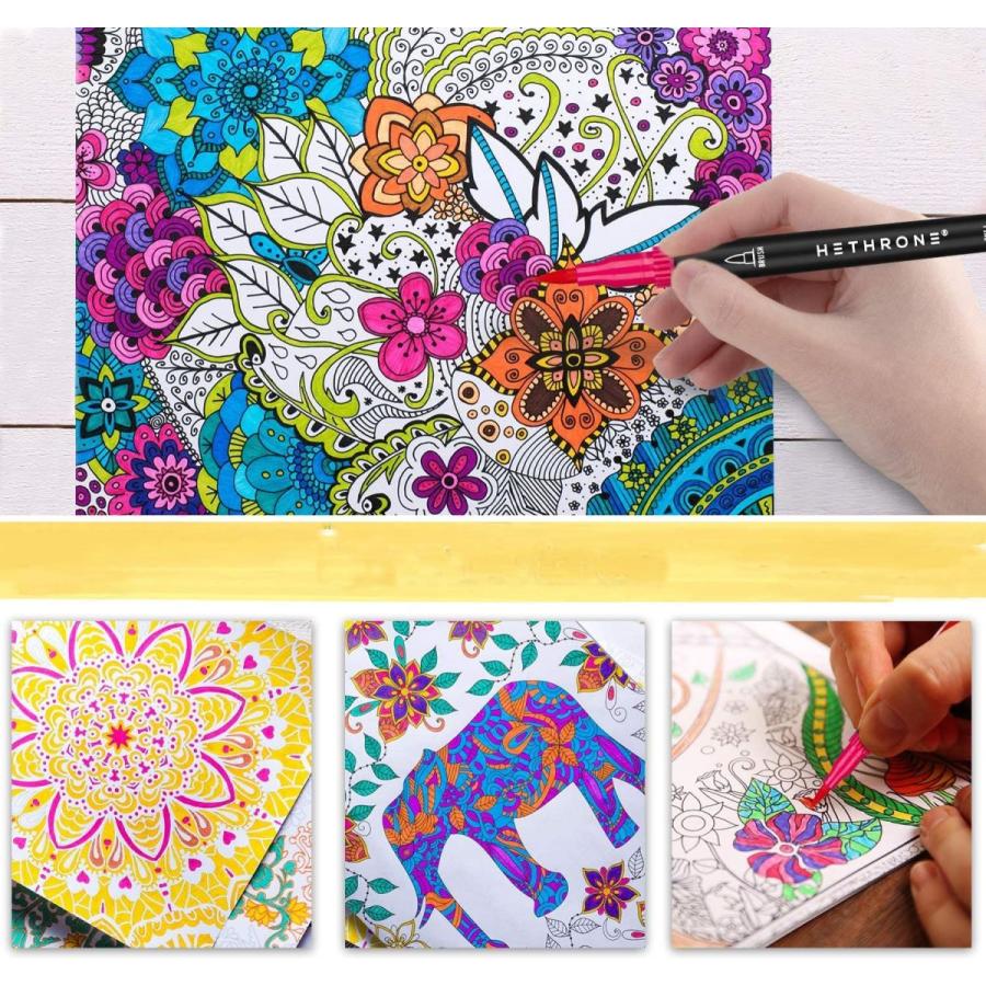 Hethrone 72色ペンセット 水彩毛筆 水性ペン カラーペン マーカーペン イラストペン 筆ペン 太細両用 極細 鮮やか 大人の塗り絵 000 Lifull 通販 Yahoo ショッピング