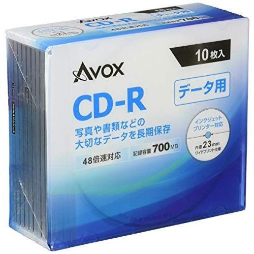 【送料無料（一部地域を除く）】 10％OFF AVOX CD-R データ用 700MB 1-48倍速 10枚 スリムケース schuifaan.nl schuifaan.nl