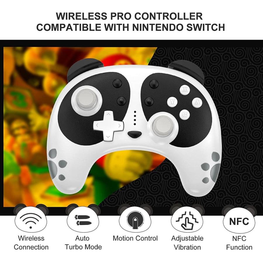 ワイヤレス Pro コントローラー for Switch/Lite/PC STOGA パンダ プロコン NFC 6軸ジャイロセンサー搭載 H｜lifull｜06