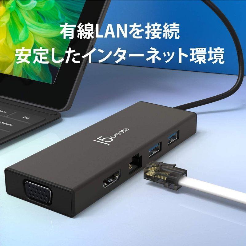 【メール便】 j5 create USB 3.0 5in1 デュアルモニタ ミニドック マルチ ハブ ブラック USB3.0x2， HDMI， VGA， 【CE1751631910】(9409円)