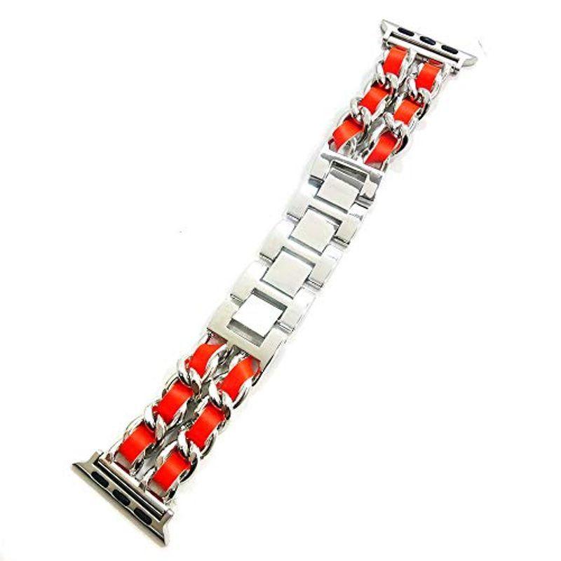 ユグドラシル 4カラー4カラー Apple Watch Cチェーン 金属 バンド ブレスレット ダブル 銀 シルバー 38mm 40mm お買い得