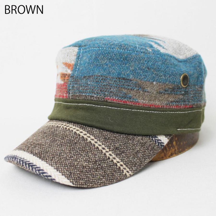 帽子 キャップ メンズ レディース オルテガ柄 ウールレイルワークキャップ フリーサイズ |  | 03