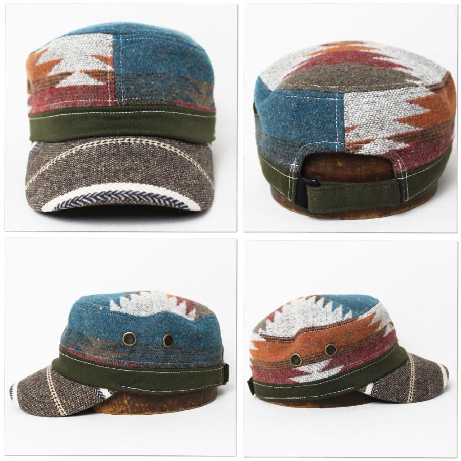 帽子 キャップ メンズ レディース オルテガ柄 ウールレイルワークキャップ フリーサイズ |  | 05