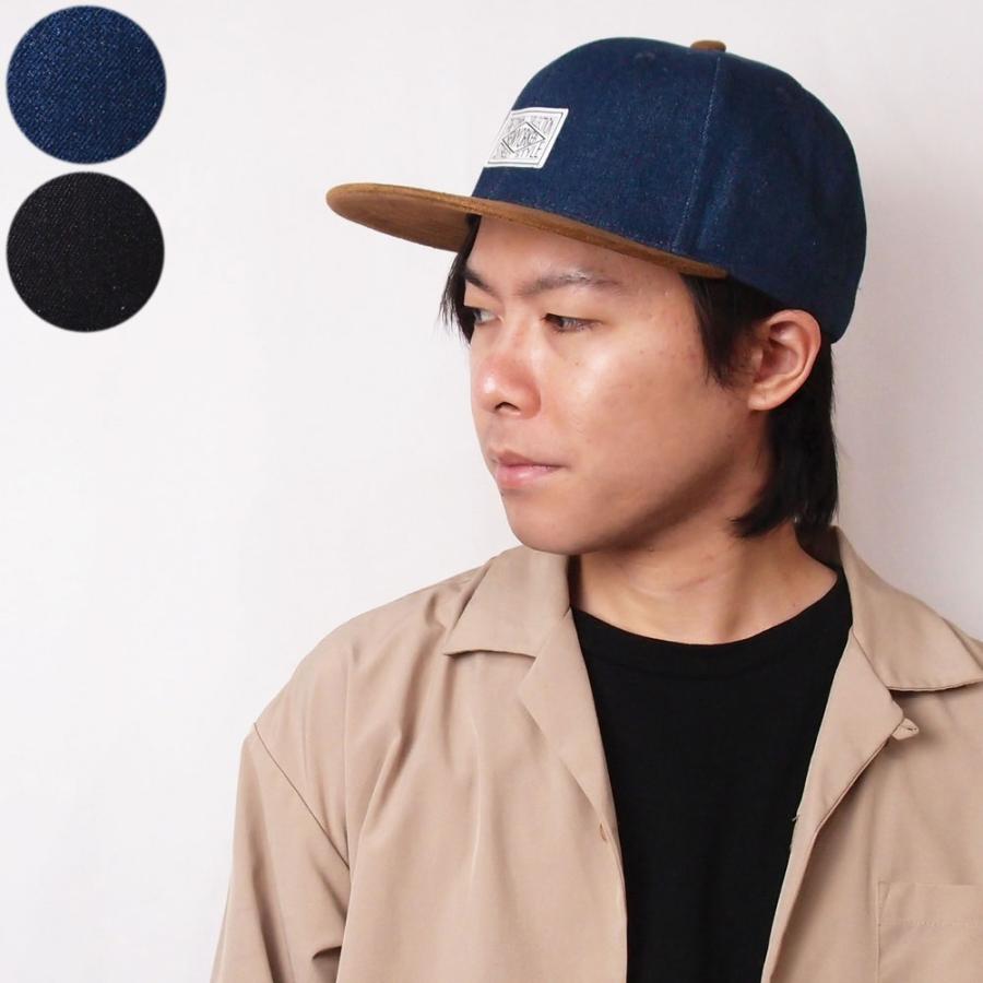 帽子 キャップ メンズ レディース デニム×フェイクスエード ロゴフラットキャップ フリーサイズ RCAP4281 | 