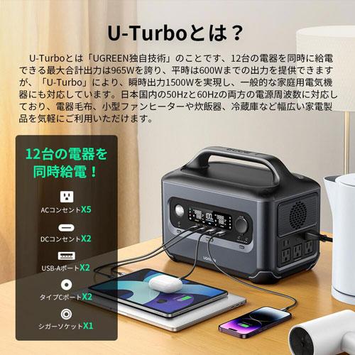 UGREEN PowerRoam 600  ポータブル電源 UGREEN ポータブル電源 PowerRoam600 (GS600)