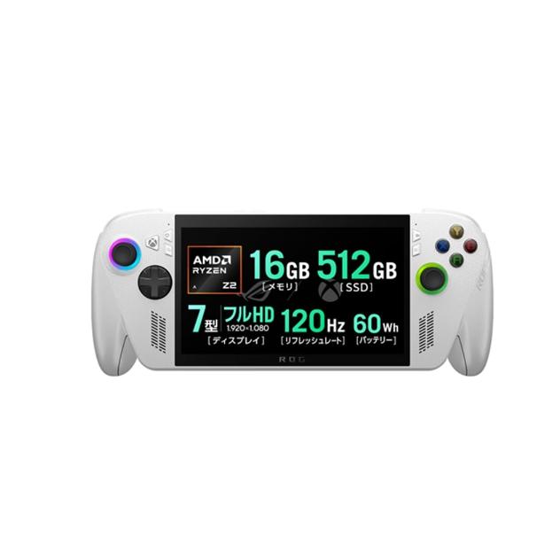 【美品】ASUS ROG Ally 512GB ホワイト ASUS ROG Xbox Ally 7-in Touchscreen Gaming Handheld 512GB SSD