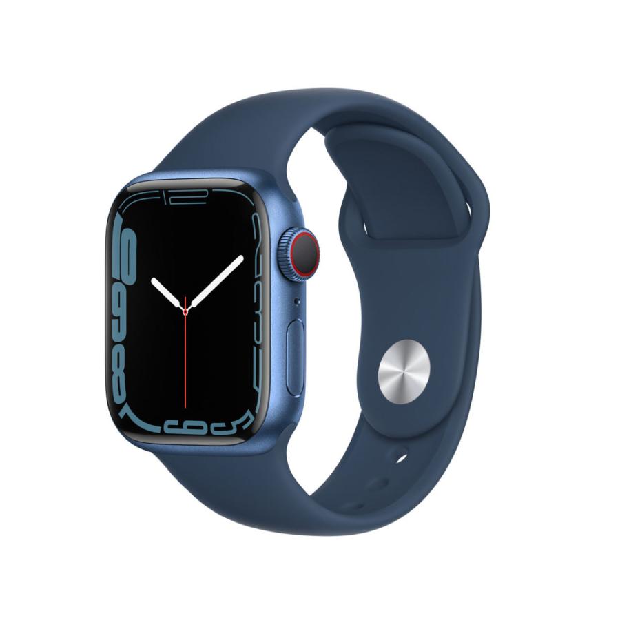 Apple Watch7 GPS ブルー　41mm スポーツベルト Apple Watch Series 7 GPS+Cellularモデル 41mm MKHU3J/A [アビス