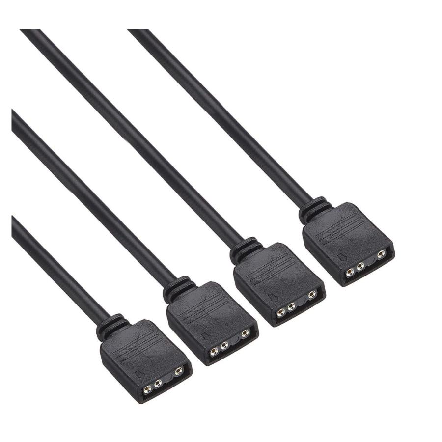 RGB ファン や LED テープの増設用の4分岐ケーブル アドレサブルLED用