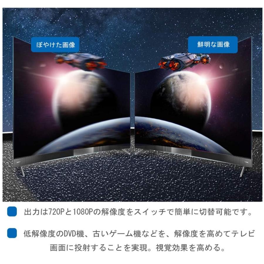 RCA to HDMI変換コンバーター  3色ケーブル 変換器 3点セット 変換 AV HDMI 1080 720P切り替え 音声転送 PS2 スーパーファミコン VHS VCRカメラ CVBS DVDに対応 |  | 08