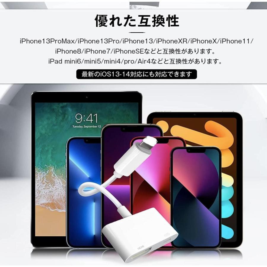 iphone iPad HDMI変換 ケーブル 最新 ios18 対応 デジタル AVアダプタ