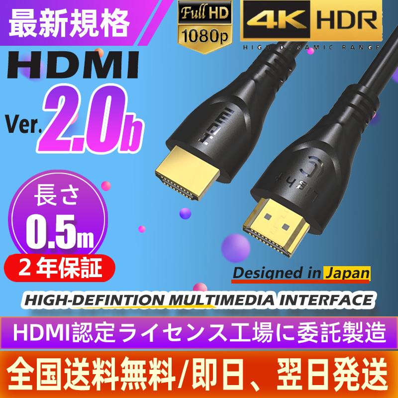 HDMI ケーブル 1メートル OD5.5ブラック 高性能 高画質 ハイスピード