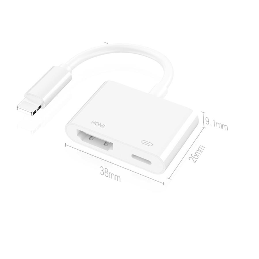 Apple Lightning Digital AVアダプタ iPhone HDMI 変換アダプタ ライトニング 1080P スマホ 　1080P高解像度 音声同期出力 iphone ios 12 13 14 15 16 17｜light-pc｜16