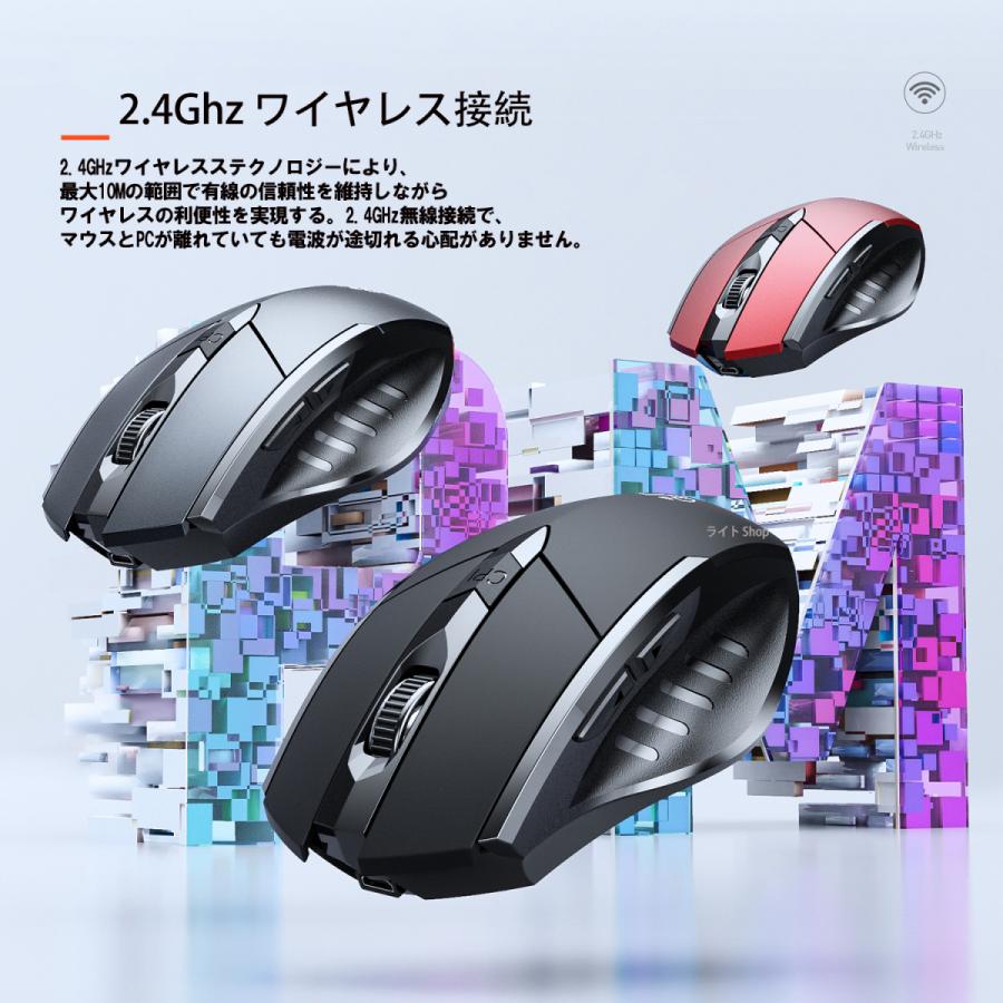 Inphic マウス ワイヤレスマウス 無線 超静音 バッテリー内蔵 高精度 充電式 超薄型 Mac Windows surface Microsoft Pro(BT5.0 4.0 2.4Ghz)|light-pc|04