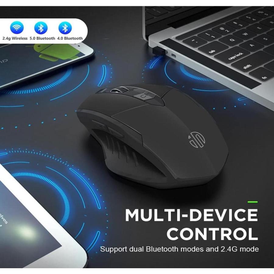 Inphic マウス ワイヤレスマウス 無線 超静音 バッテリー内蔵 高精度 充電式 超薄型 Mac Windows surface Microsoft Pro(BT5.0 4.0 2.4Ghz)|light-pc|09