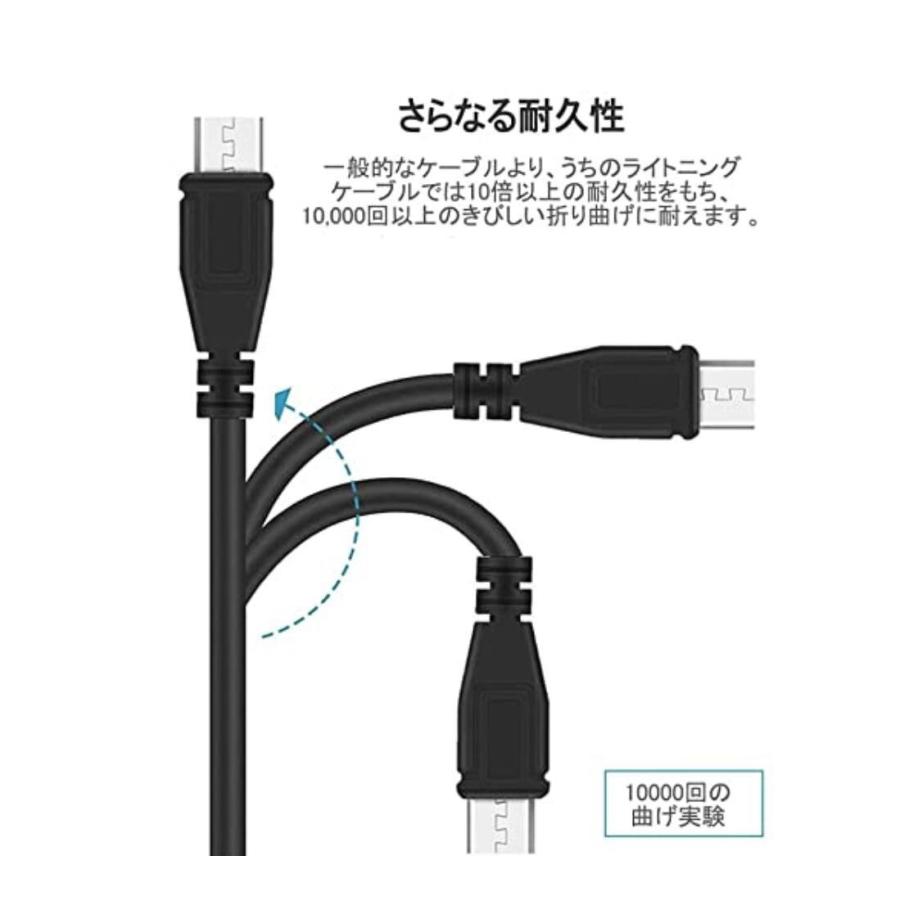 micro　USB充電ケーブル 1.8m （2本セット） 2.4A急速充電ケーブル Micro usb PS4 Pro プレステ4 コントローラー Xbox One モバイルバッテリなど 対応｜light-pc｜04