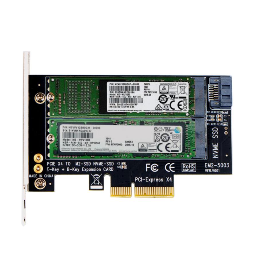 M.2 PCIeアダプタ デュアルM.2アダプタ、M.2 PCIe NVMe AHCI SSDから
