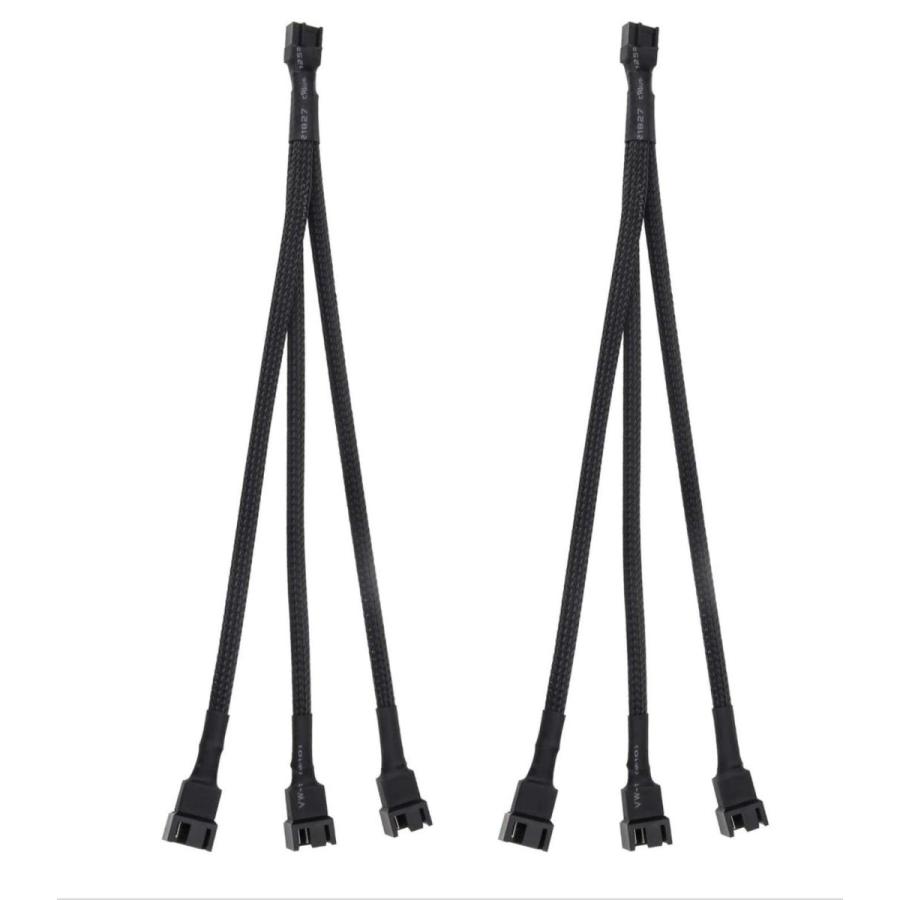 PWMファン分岐ケーブル 2本セット 3分配 FAN用延長ケーブル 電源