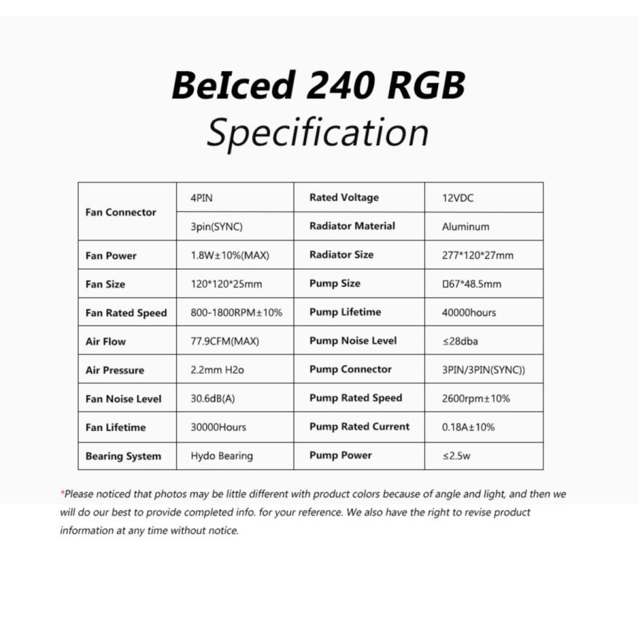 Segotep Beiced RGB 240  水冷CPUクーラー アドレサブル　RGB LEDを搭載　26種類のライティングモード　小型コントローラが付属　海外リテール |  | 08